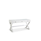 Plata Import Office Desk Writing Desk - Ash Stain Walnut Veneer - White-Writing desk