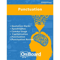 eBook: Punctuation for Elementary Students , 6 Topics (PDF version, 1-User Download), ISBN 9781630960391-Punctuation for elementary students includes multiple topics that introduce your student to punctuation. This book includes engaging activities and an assessment for each topic.