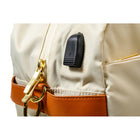 CHAMPS The Weekender Smart Water-Proof Nylon Duffle Bag with Charging Port - Ivory-USB charging port and cable for charging on-the-go