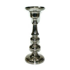 Elegance Pillar/Taper Candle Holder, Nickel-Plated, 13" (72731)-Candle holder
