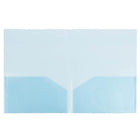 JAM Paper Plastic See Through Two Pocket Folder, Blue, 12 Pack (381blueg)-Blue