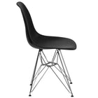 Flash Furniture Elon Series Plastic Chairs with Chrome Base - Black - 2 Pack-Curved Arms
