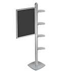 Azar Displays Sky Tower Display with Round Shelves (300296-SLV)-Snap Frame