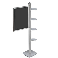 Azar Displays Sky Tower Display with Round Shelves (300296-SLV)-Snap Frame