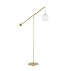 Dainolite Holly Transitional Incandescent Floor Lamp - 1 Light - Aged Brass with Opal Glass-Aged Brass