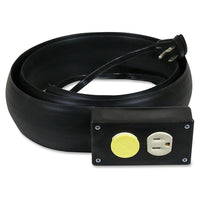 C-Line Lay-Flat Power Extension with Cord Cover, 10', Black-An extension cord and cord cover are combined into one convenient unit to save space in office and industrial environments