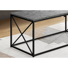 Monarch Specialties 3785 Coffee Table - 40"L/Grey Stone-Look/Black Metal-Assembly required: Illustrated instructions and all hardware are provided for convenience (additional tools may be needed)