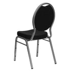 Flash Furniture HERCULES Series Teardrop Back Stacking Banquet Chair in Black Patterned Fabric - Silver Vein Frame-Teardrop Back Design