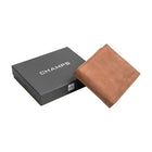Champs Hunter Leather RFID Blocking Centre-Wing Wallet in Gift Box -  Tan-Bill fold compartment