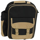 Cathay Importers 2 Person Picnic Backpack-Durable 600 denier black polyester with beige micro suede trim