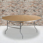 Flash Furniture 72" Round HEAVY DUTY Birchwood Folding Banquet Table with METAL Edges-Birchwood Hardwood Surface with Aluminum Edge Band
