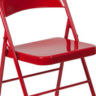 Flash Furniture HERCULES Series Double Braced Metal Folding Chair - Red-18 Gauge Steel Frame