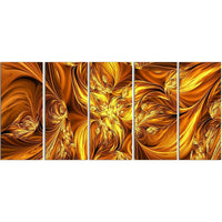 Designart Molten Gold Exchange 5-Panel Abstract Canvas Art Print, (PT3093-401)-Print