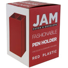 JAM Paper Plastic Pen Holder, Red (341RE)-A Perfect way to keep all your pens, pencils, and office supplies organized at your desk whether in school, at the office, at home, or on the go!
