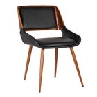 Armen Living Panda Mid-Century Dining Chair - Black-Armless