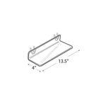 Azar Displays 13.5" x 4" Acrylic Shelf For Pegboard/Slatwall, Clear, 4 Pack (556017)-2"H x 13-3/4"W x 4"D, 3/16"T