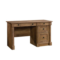 Sauder 53"W Palladia Desk - Vintage Oak-Large drawer/shelf features flip-down panel for keyboard/mouse