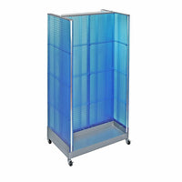 Azar Displays H-Shaped Pegboard Display, 66" x 36", Blue (700432-BLU)-Blue plastic