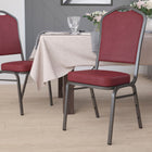 Flash Furniture HERCULES Crown Back Stacking Banquet Chair with Silver Vein Frame - Burgundy-Upholstered Seat and Back