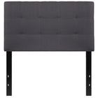 Flash Furniture Bedford Tufted Upholstered Twin Size Headboard - Dark Grey Fabric-Contemporary Style