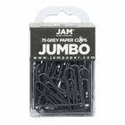 JAM Paper Colored Jumbo 2" Paper Clips - Grey - 3 Packs of 75-Color: Dark Grey