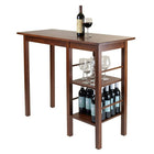 Winsome Egan Breakfast Table with 2 Side Shelves-Assembly required