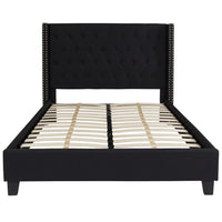 Flash Furniture Riverdale Full Size Tufted Upholstered Platform Bed - Black Fabric-Platform Bed