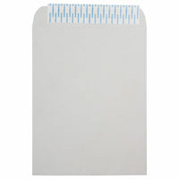 JAM Paper Open End Envelopes with Peel and Seal - 10" x 13" - Light Grey Kraft - 100 Pack -Colour: Grey 