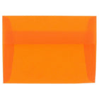 JAM Paper 4bar A1 Envelopes, 3.63 x 5 1/8, Translucent Vellum Orange, 50 Pack (1591617I)-Orange translucent envelope