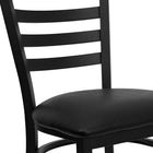 Flash Furniture HERCULES Series Black Ladder Back Metal Restaurant Chair - Black Vinyl Seat-CA117 Fire Retardant Foam