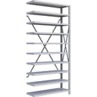 Metalware RK228 Boltless Shelving Unit, 10-Shelves, 36" x 12" x 76", Light Grey-Adjustable shelving system that provides high strength, yet economical storage capacity for your needs