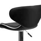 Flash Furniture Contemporary Cozy Mid-Back Vinyl Adjustable Height Barstools with Chrome Base - Black - 2 Pack-Height Adjustable Seat with Gas Lift