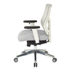 Pro-Line II White Mesh Mid Back Manager's Chair and Padded Seat, Height Adjustable Back-2-Way Adjustable Arms with PU Pads