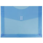 JAM Paper Plastic Envelopes with VELCRO Brand Closure, 2 Expansion, Letter Booklet, 9.75 x 13, Blue Poly, 12 Pack (218V2bu)-Blue