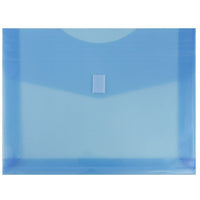 JAM Paper Plastic Envelopes with VELCRO Brand Closure, 2 Expansion, Letter Booklet, 9.75 x 13, Blue Poly, 12 Pack (218V2bu)-Blue