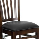 Flash Furniture HERCULES Series Vertical Slat Back Walnut Wood Restaurant Chairs with Black Vinyl Seat - 2 Pack-Solid European Beech Hardwood Construction