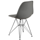 Flash Furniture Elon Series Plastic Chairs with Chrome Base - Moss Grey - 2 Pack-Waterfall Seat reduces pressure on your legs