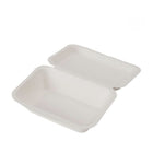 Eco-Packaging Compostable Sugarcane Rectangular Clamshell Container - 500 Pack-500 pieces in each pack