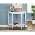 Monarch Specialties 2451 Accent Table - 36"L/White Hall Console-Thick-panel construction in a white finish featuring a beveled tabletop, table apron, and robust, tapered legs