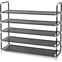 Songmics 39" 5-Tier Space Saving Tower Shoe Rack Organizer-Metal pipes