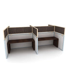 OBEX Acoustical Cubicle Mount Privacy Panel with Large Bracket & Brown Frame, 18" x 72", Smoke (18X72ALSMLP)-Tackable smoke acoustical fabric surface
