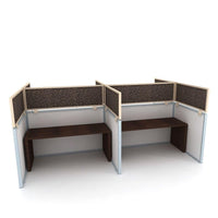 OBEX Acoustical Cubicle Mount Privacy Panel with Large Bracket & Brown Frame, 18" x 72", Smoke (18X72ALSMLP)-Tackable smoke acoustical fabric surface