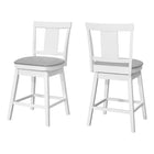 Monarch Specialties 1233 Barstool - White/Swivel Counter Height - 2 Pack-Set of 2 counter-height barstools that swivel 360 degrees