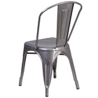 Flash Furniture Clear Coated Metal Indoor Stackable Chairs - 4 Pack-Seat Drain Holes provide ease of cleaning