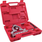 Gray Tools 8 Piece SAE Double Flaring Tool Set, 5 Dies 3/16"-1/2"-Contains: 5 Dies: 3/16", 1/4", 5/16", 3/8", 1/2" (OD Tube Dia.), Yoke & bar Assembly, Handle and 45deg Flare.