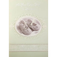 Rosedale 5-1/2" x 8" As Your Dear Baby Is Baptized Greeting Cards And Envelopes, 12 Pack (15305)-Printed on premium uncoated card stock