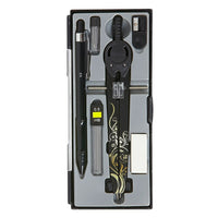 C-THRU Designer Compass Set, 3 Pack-Includes compass, mechanical pencil, eraser, sharpener, 12 extra pencil leds, 4 extra compass leds, and an extra compass point