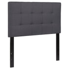 Flash Furniture Bedford Tufted Upholstered Twin Size Headboard - Dark Grey Fabric-Panel Headboard