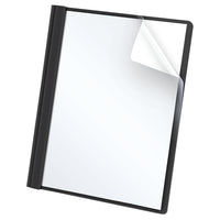 Oxford Clear Front Report Cover - Letter Size - Black-Clear front report covers showcase the title page of your research or report; the perfect add for your school supplies list
