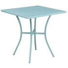 28'' Square Sky Blue Indoor-Outdoor Steel Patio Table Set with 4 Round Back Chairs [CO-28SQ-03CHR4-SKY-GG]-Designed for Indoor and Outdoor Use